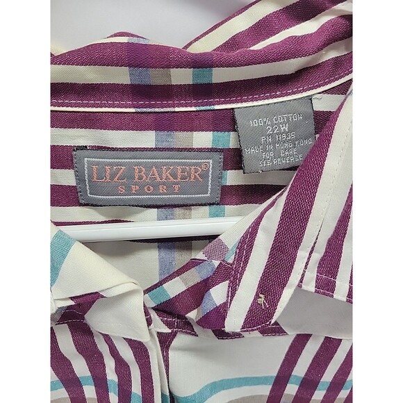 Vtg Liz Baker Women's Plus Size 22W Button-Up Blouse Rodeo Western Shirt - Picture 6 of 12